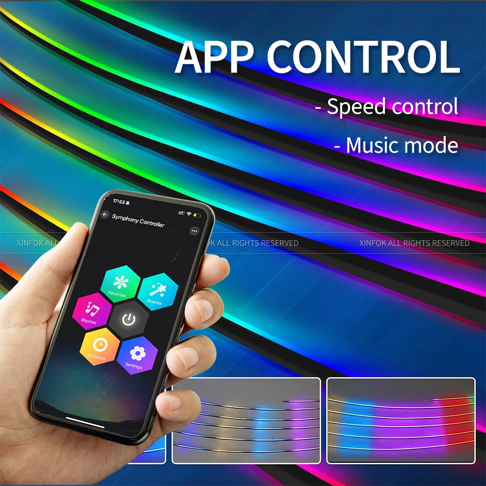 Symphony Car Ambient Light: Intelligent RGB LED Interior Lighting System for Vehicles - DriveNova