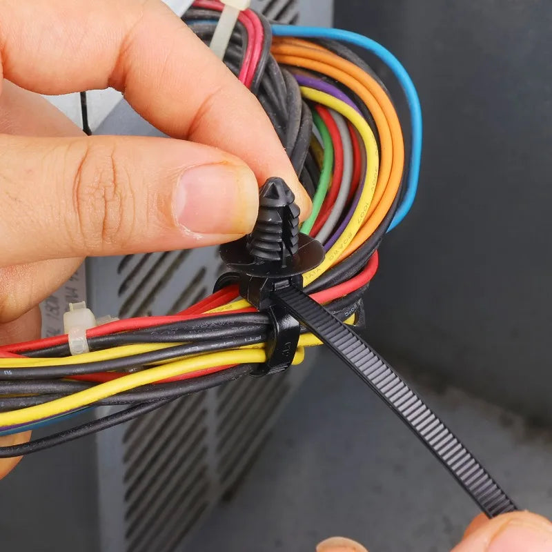 100/1X Car Nylon Tie Wrap Cable Fixed Fastener Clips Strap Self-Locking Nylon Cable Ties Car Hose Fastening Zip Repairs Wiring - DriveNova