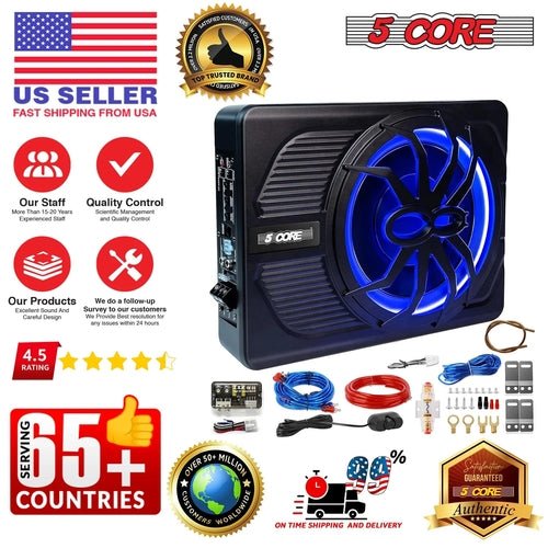 5Core 10 Inch Slim under Seat Car Audio Subwoofer 800W Built in - DriveNova