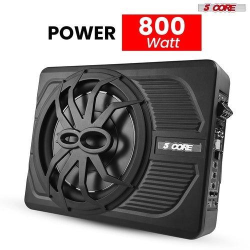 5Core 10 Inch Slim under Seat Car Audio Subwoofer 800W Built in - DriveNova