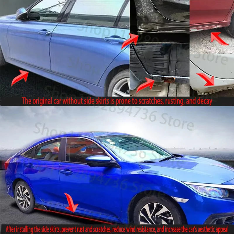 FOR F30 F80 M3 F82 M4 320I 325I 330I 335I 340I 2M Car Side Skirt Extension Plate Lip Separator Bumper 2.18M Racing Side Spoiler - DriveNova