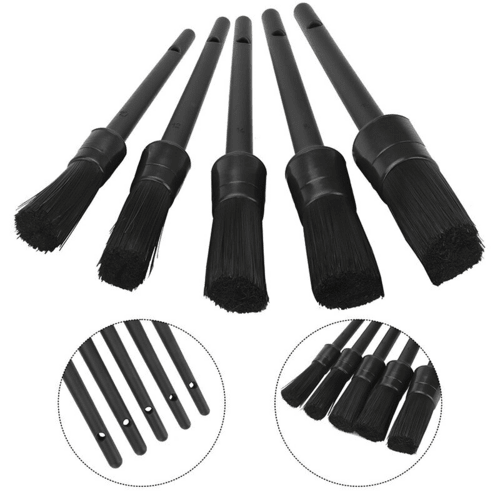 5PC Car Detailing Brush Kit Boar Hair Vehicle Auto Interior For Wheel - DriveNova