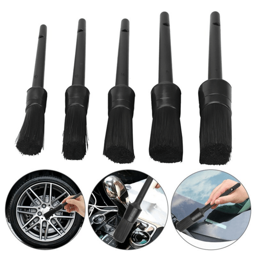 5PC Car Detailing Brush Kit Boar Hair Vehicle Auto Interior For Wheel - DriveNova