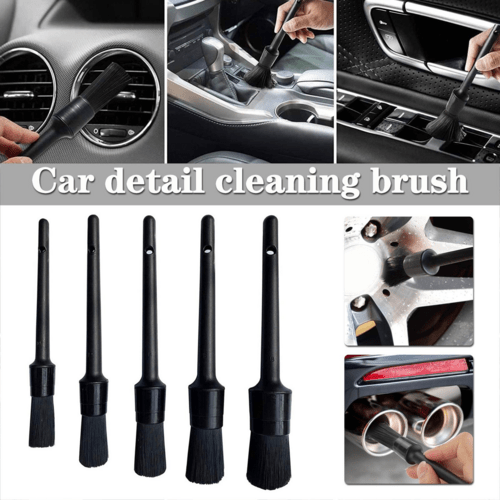 5PC Car Detailing Brush Kit Boar Hair Vehicle Auto Interior For Wheel - DriveNova
