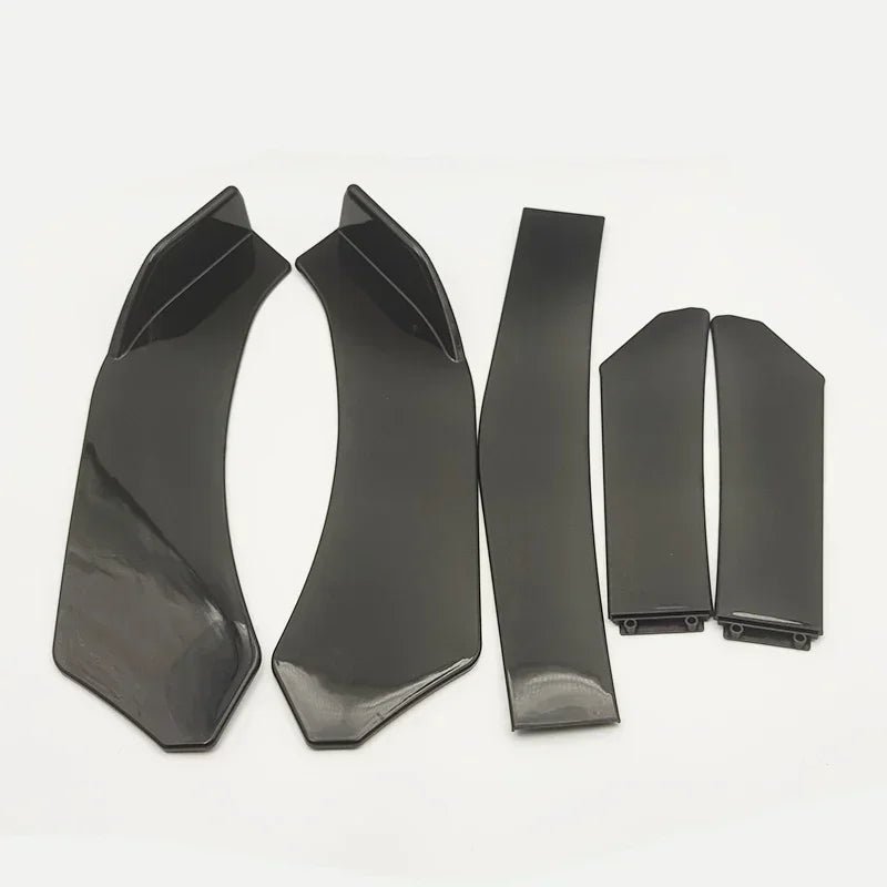 5Pcs/1set Universal Car Front Bumper Lip Spoiler Splitter ABS Body Kit Canard Lip Splitter - Automotive Accessory - DriveNova