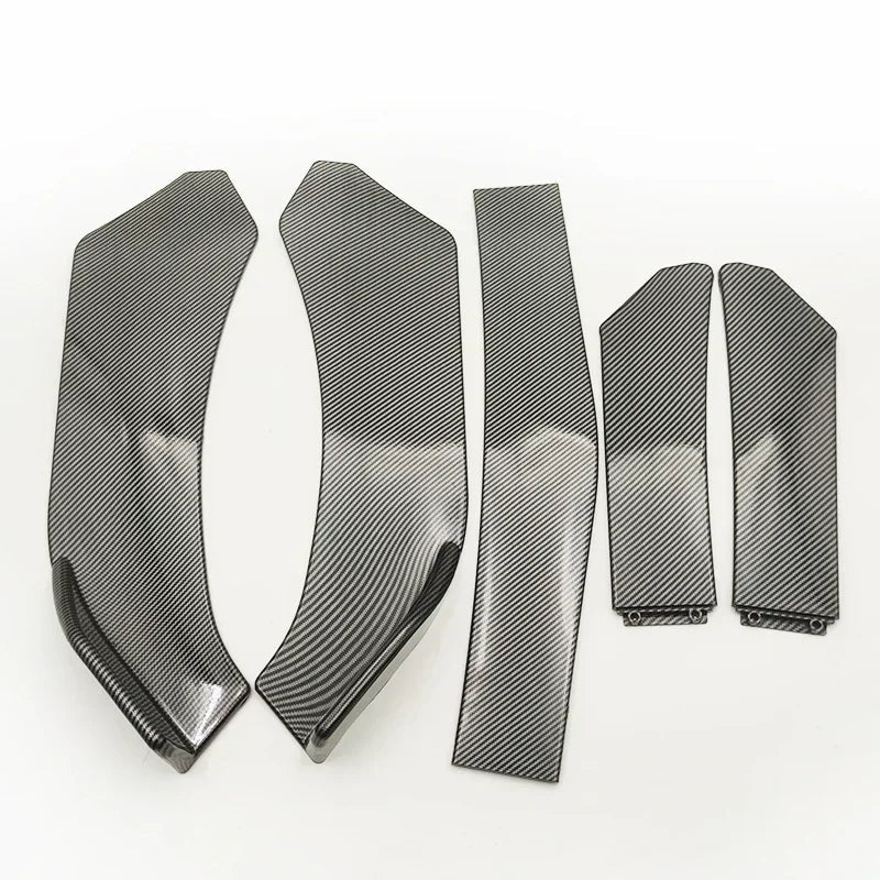 5Pcs/1set Universal Car Front Bumper Lip Spoiler Splitter ABS Body Kit Canard Lip Splitter - Automotive Accessory - DriveNova