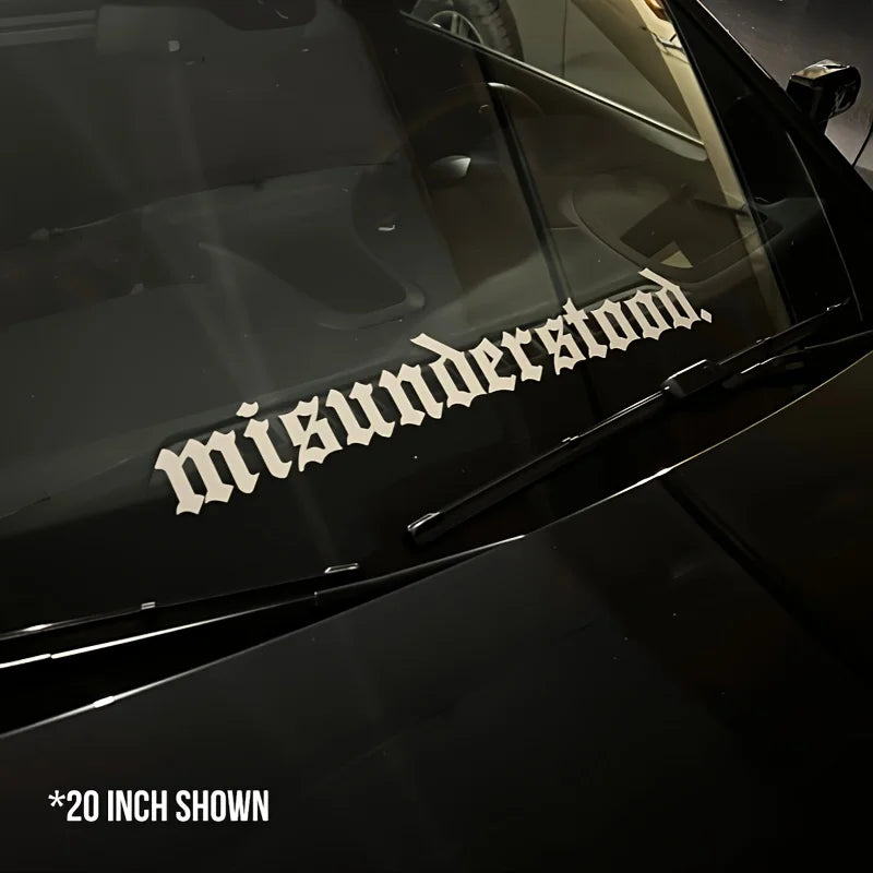 1Pc 20/30/36In Misunderstood Decals Car Front Windshield Stickers Windscreen Banner Vinyl Car Window Decoration - DriveNova