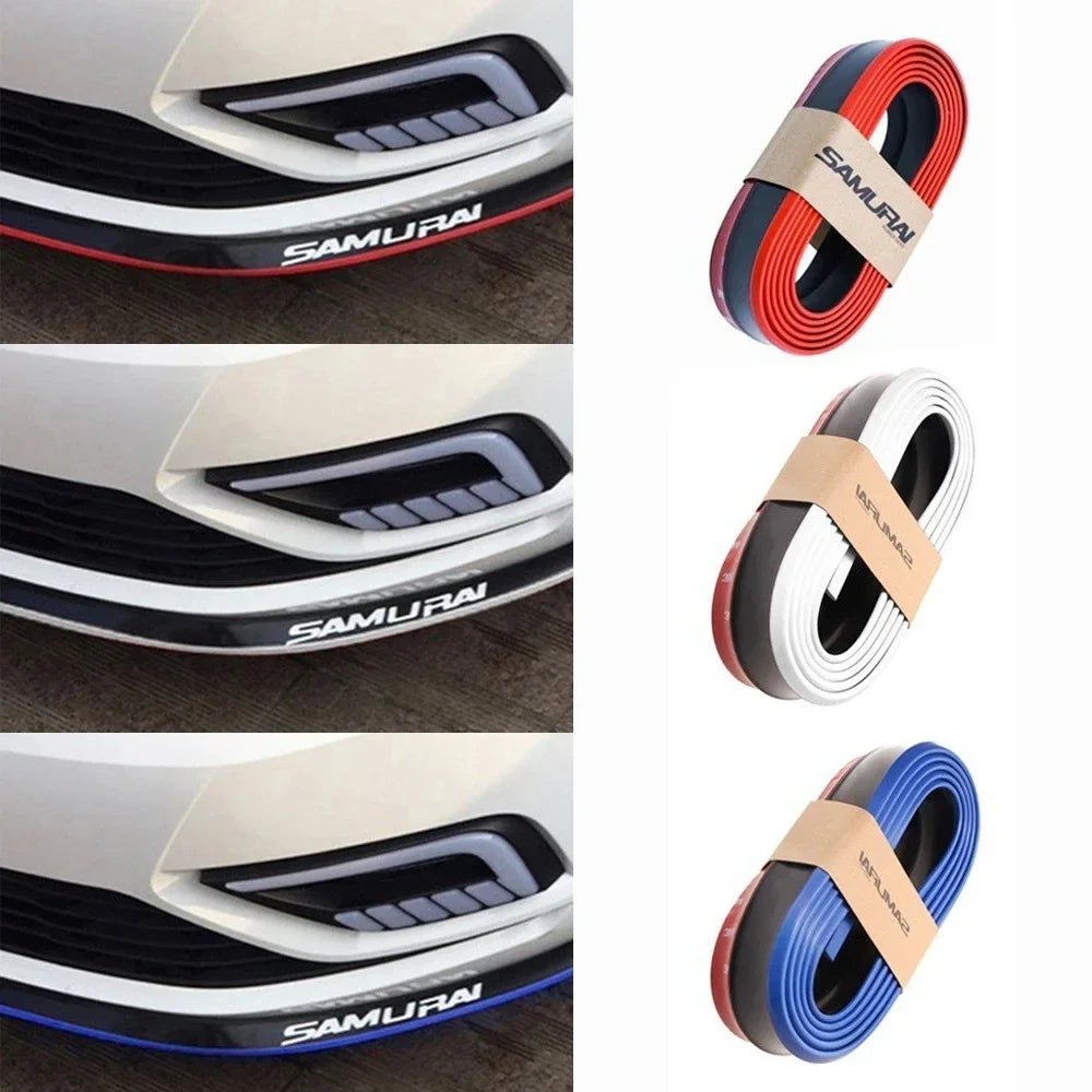 Universal Car Bumper Lip 2.5M Stickers Car Front Bumper Lip Rubber Car Bumper Protectors Exterior Mouldings Bumper Lip Strip - DriveNova