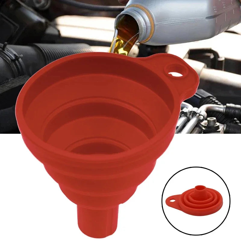 Long Stem Anti-Splash Funnel for Gasoline and Oil Filling - Plastic Refueling Tool for Cars and Trucks