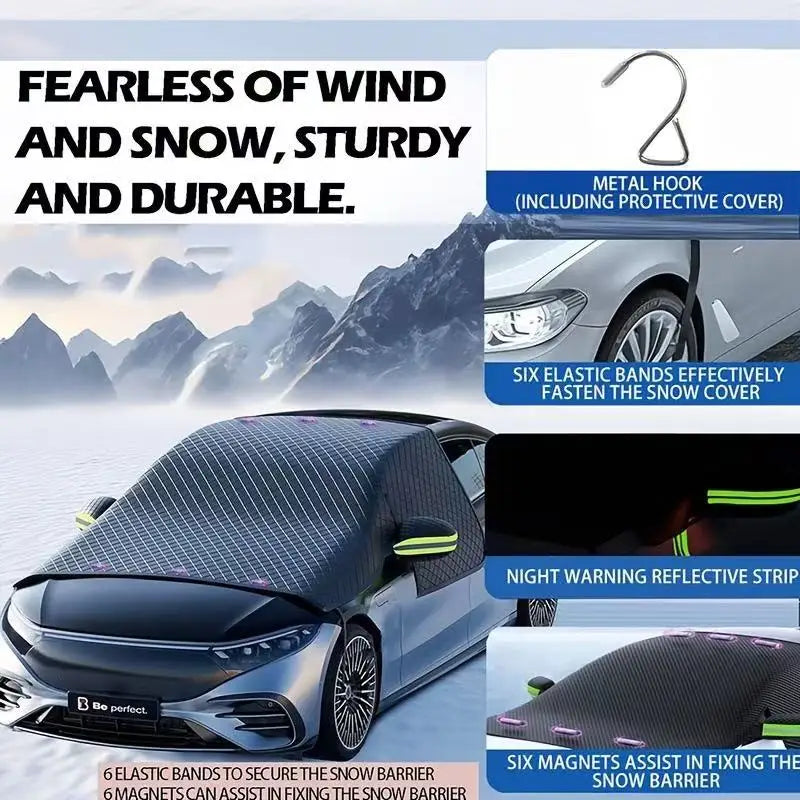 Thickened Aluminum-Plated Magnetic Snow Cover for Automobiles with Sun-Proof and Moisture-Proof Oxford Cloth