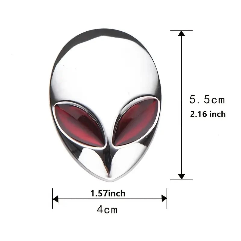 Alien Head Auto Heck Emblem Badge Sticker Decal Car Fender Auto 3D for All Car Bike Motobike - DriveNova