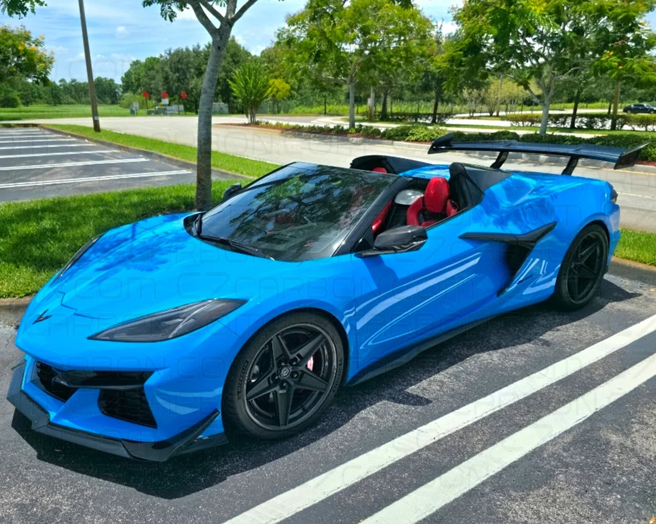 Rear Spoiler | Corvette C8 Z06/E-Ray/Zr1 (2023-2025) | ZR1 Style Chassis-Mount Carbon Fiber - DriveNova