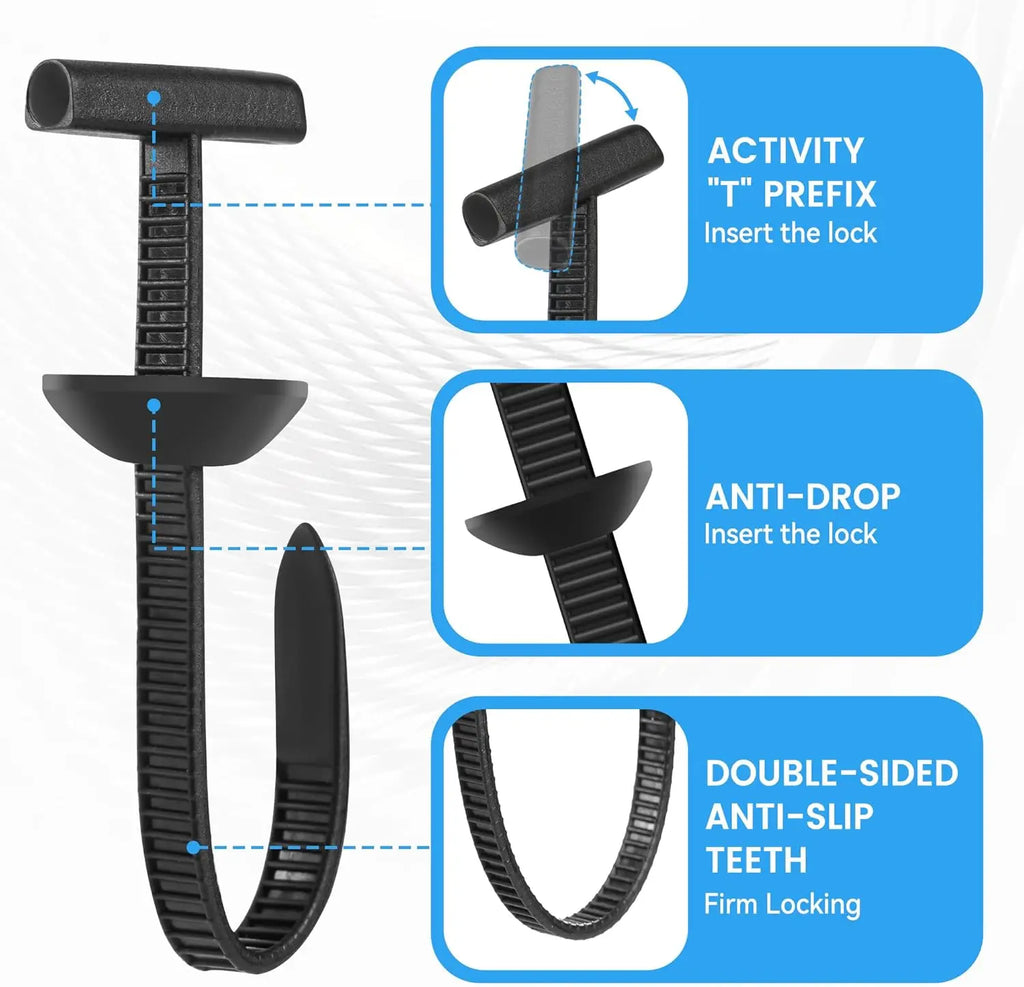 1000/50/20Pcs Car Nylon Ties Wrap Cable Fixed Fastener Clips Car Hose Fastening Zip Strap Self-Locking Reusable Nylon Cable Ties - DriveNova