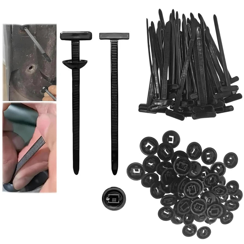 100/50/20Pcs Car Nylon Tie Wrap Cable Fixed Fastener Clips Car Hose Fastening Zip Strap Self-Locking Reusable Nylon Cable Ties - DriveNova