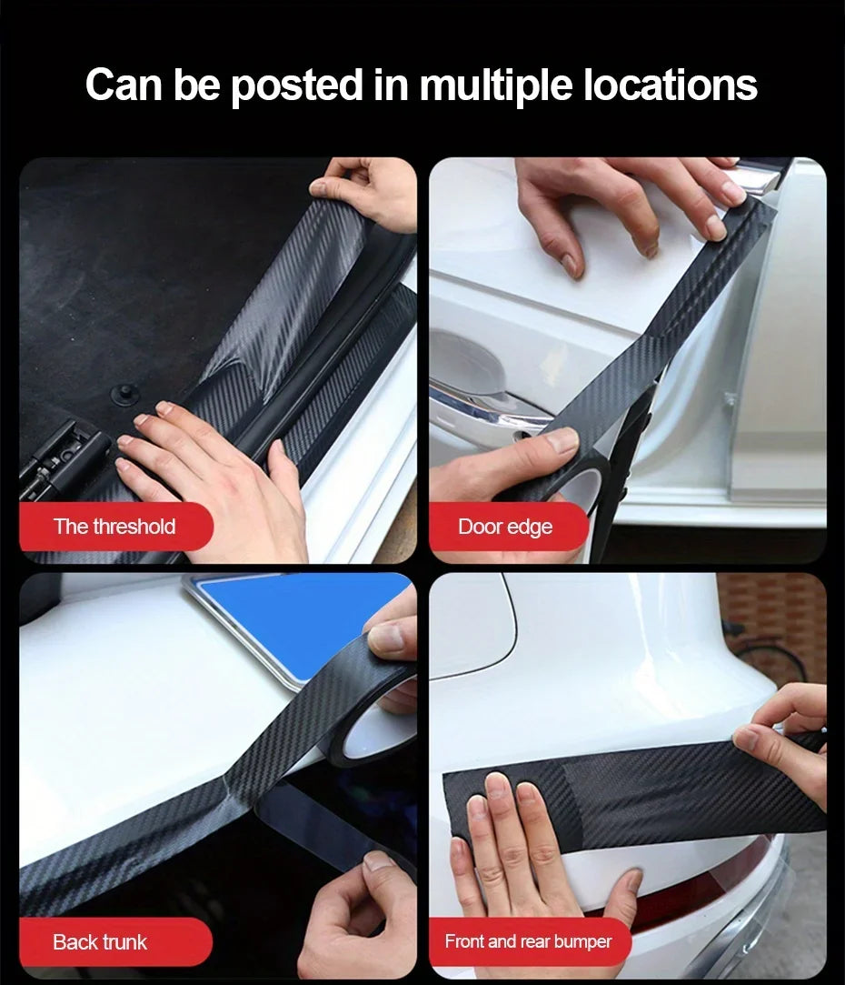 3D Carbon Fiber Sticker Tape Car Wrap Threshold Protective Film anti Scratch Waterproof Matte Black Nano Sticker for Car Body