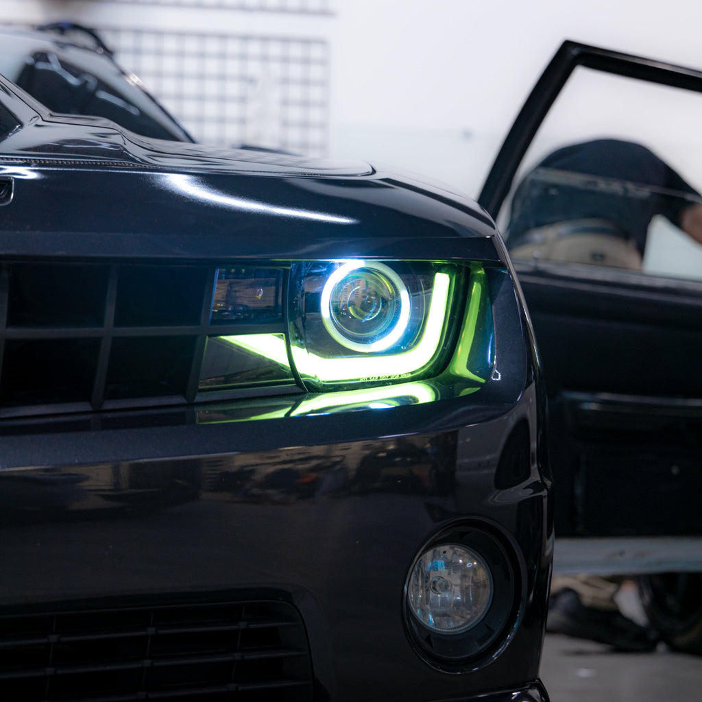 2010-2013 Chevy Camaro RGB Color-Changing 6Th Gen Style Headlights – OEM Bumper Fitment - DriveNova
