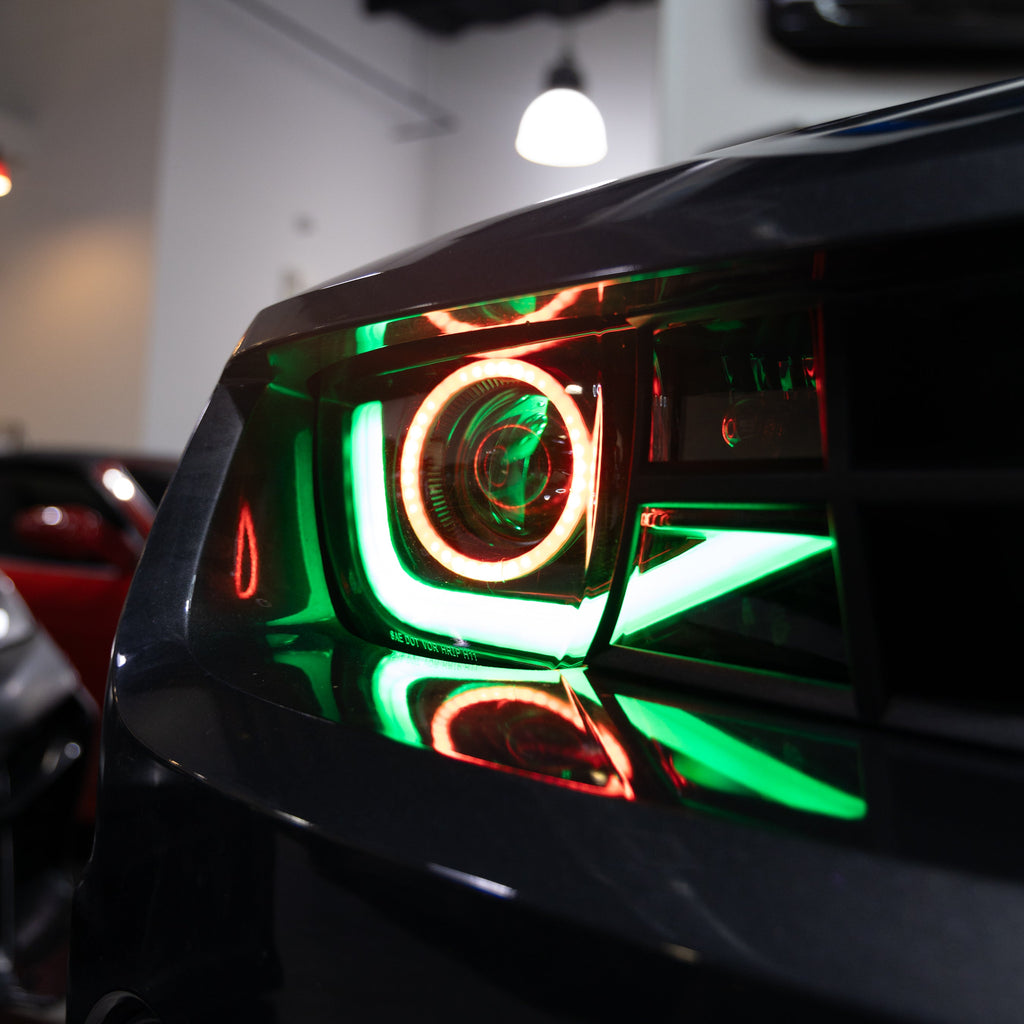 2010-2013 Chevy Camaro RGB Color-Changing 6Th Gen Style Headlights – OEM Bumper Fitment - DriveNova
