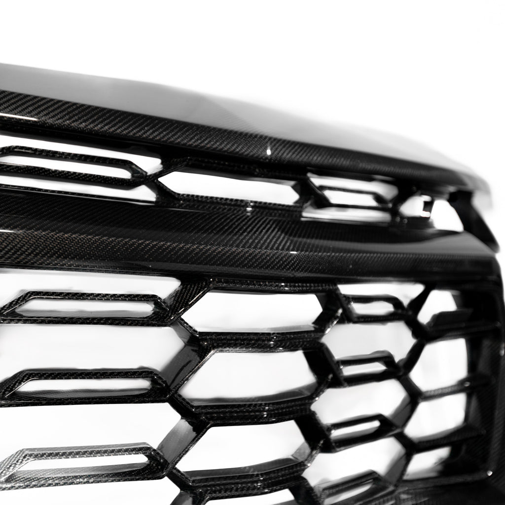 2010-2015 Chevy Camaro Black Panther 1PC Full Gloss Carbon Fiber Front Bumper Conversion Track Package