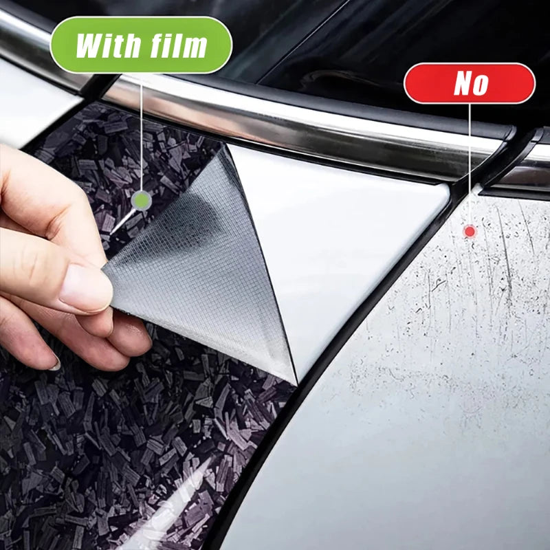 Premium High Gloss Forged Carbon Fiber Vinyl Wrap in Black, Gold, Silver, and Red for Motorcycle and Car Body Applications