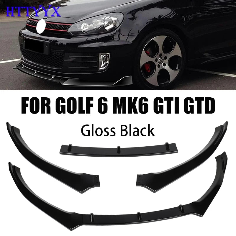 Car Front Bumper Splitter Lip Diffuser Body Kit Spoiler Guard for Golf 6 MK6 GTI GTD 2008 2009 2010 2011 2012 2013 - DriveNova