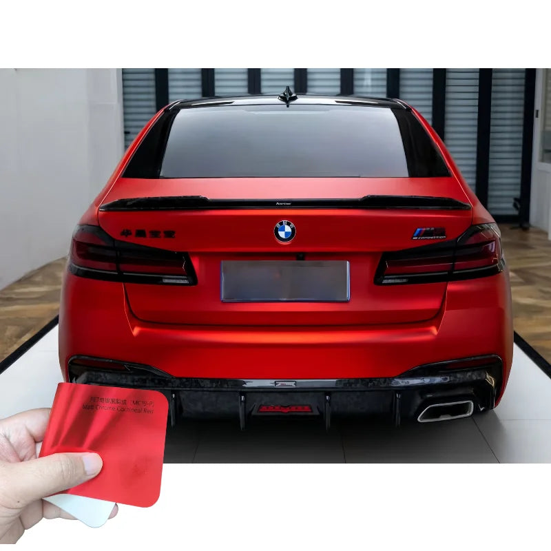 3M Matte Electroplate Chrome Cochineal Red Air Release Car Wrap Vinyl - Bubble Free, Residue-Free, Easy Installation