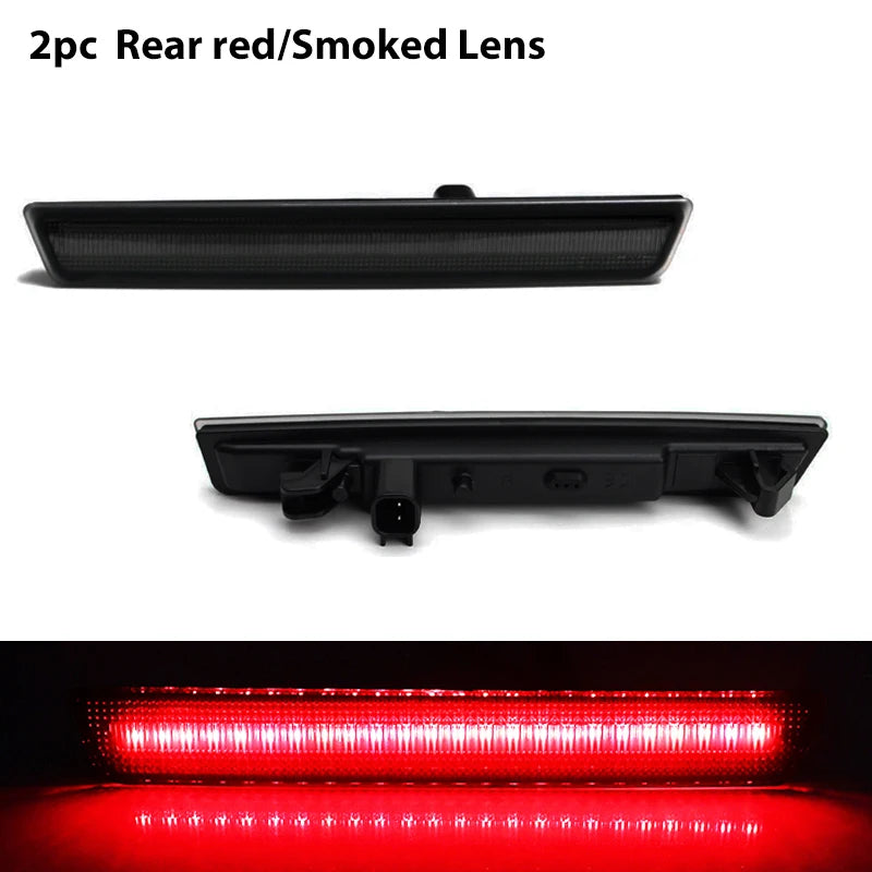 Dodge Challenger Front and Rear Side Marker Turn Signal Lights with Rear Bumper Reflector Functionality for Tail and Rear Fog Lights