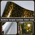 Premium High Gloss Forged Carbon Fiber Vinyl Wrap in Black, Gold, Silver, and Red for Motorcycle and Car Body Applications