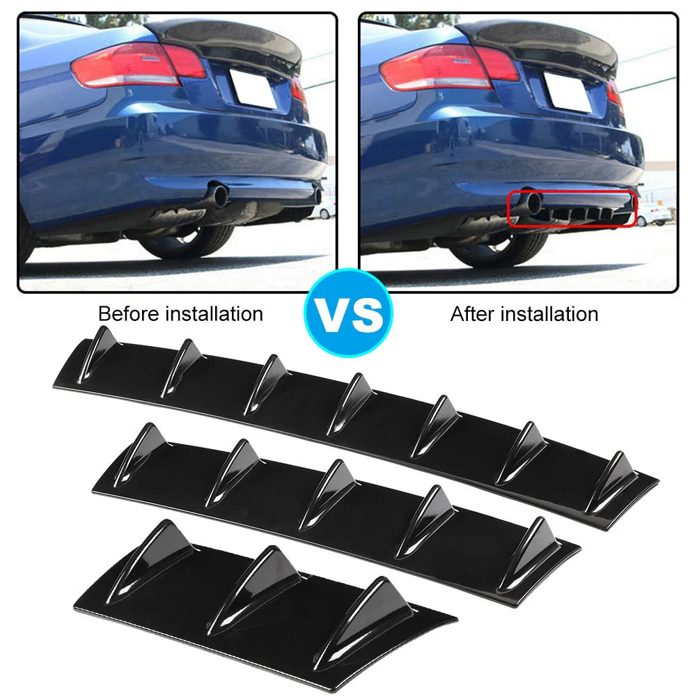 Universal Rear Bumper Diffuser with Chassis Fin Spoiler Wing Lip