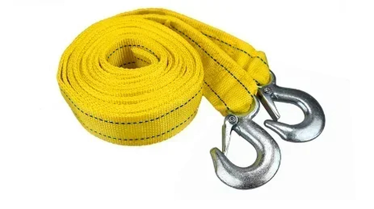 Heavy-Duty 3M/4M Car Tow Cable - 3 Ton/5 Ton Trailer Rope with Hooks for Road Recovery and Towing Accessories
