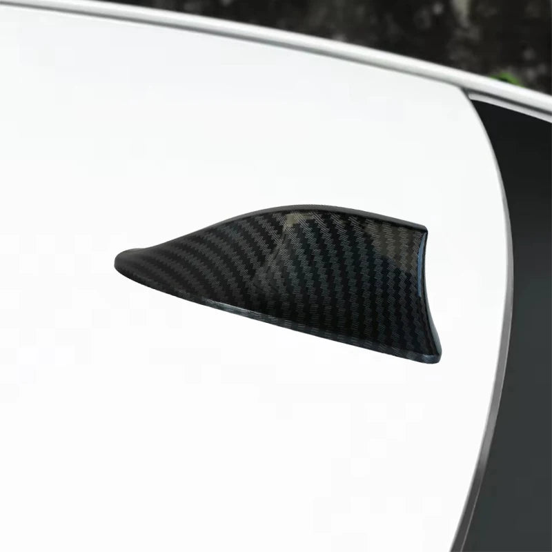 Universal Shark Fin Car Antenna - Carbon Fiber Style Auto Radio Signal Aerial for Vehicle Customization