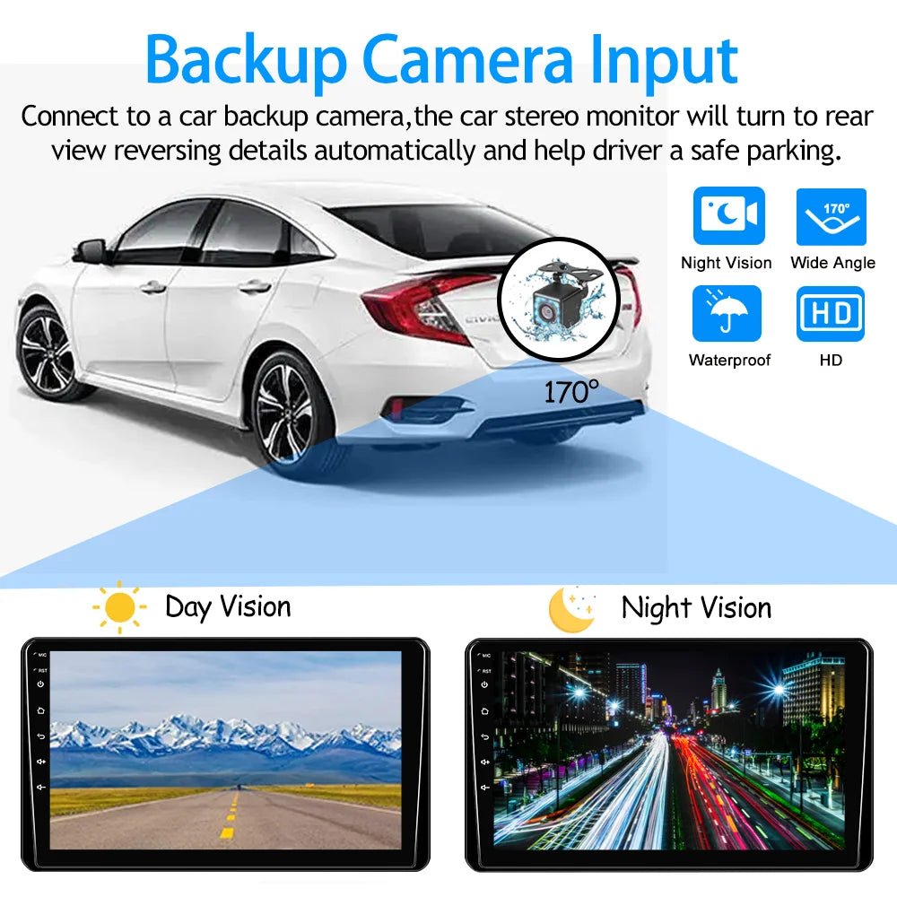 9-Inch Single Din Car Stereo with Apple CarPlay and Android Auto, Touchscreen Bluetooth Audio System with Backup Camera - DriveNova
