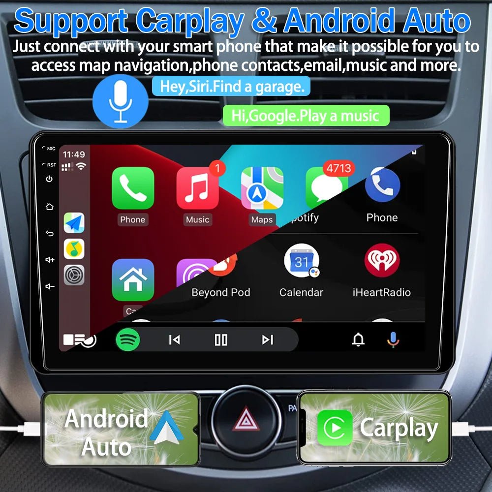 9-Inch Single Din Car Stereo with Apple CarPlay and Android Auto, Touchscreen Bluetooth Audio System with Backup Camera - DriveNova