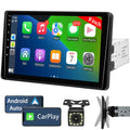 9-Inch Single Din Car Stereo with Apple CarPlay and Android Auto, Touchscreen Bluetooth Audio System with Backup Camera - DriveNova