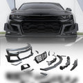 2019-2025 Chevy Camaro ZL1 1LE Track Package Front Bumper Conversion Kit - 13 Piece Flat Black for RS Headlights