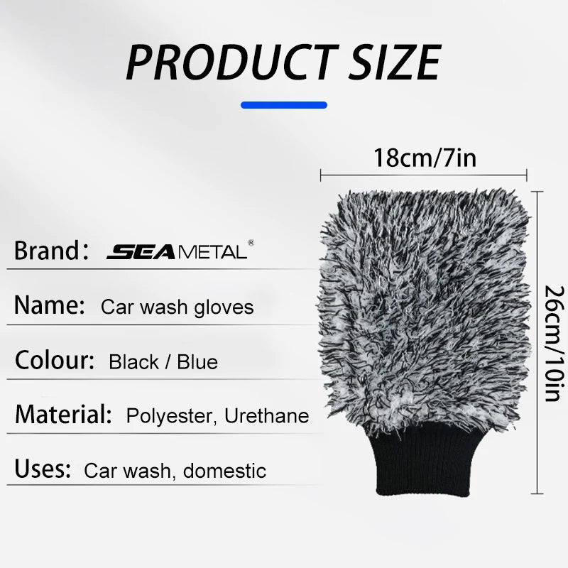Car Wash Brush Plush Premium Wheels Brush Non-Slip Handle Easy to Cleaning Rims Spokes Wheel Barrel Cleaning Mitt