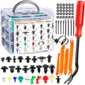 925Car Trim Clips Set with Removal Tools Auto Body Rivets Fasteners Retainer Clips for Bumper Door Fender Car Plastic Rivet Kit - DriveNova