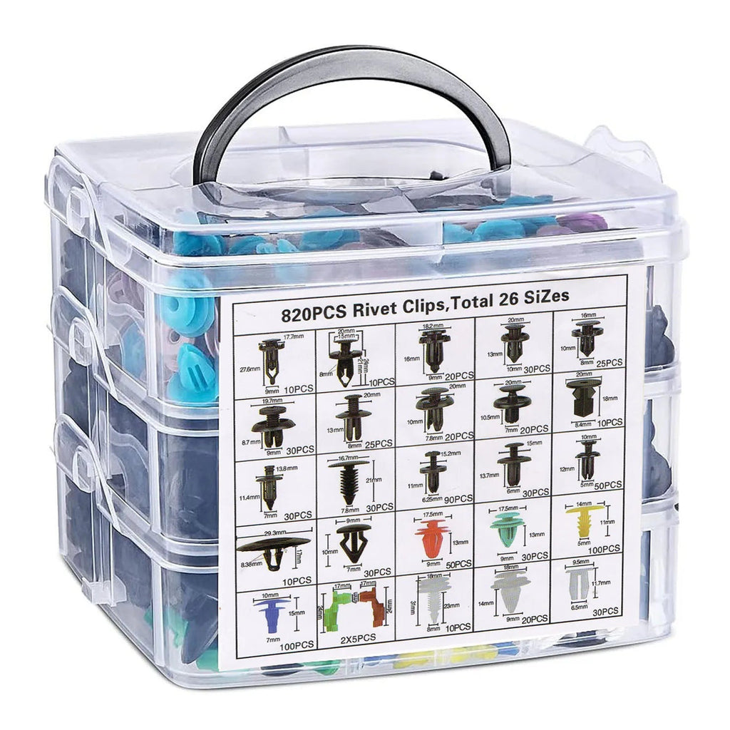 925Pcs -100Pcs Car Clips Kit Bumper Rivets Fasteners Auto Push Type Pin Retainer Trim Kit Bumper Door Trim Panel Clips Repair - DriveNova