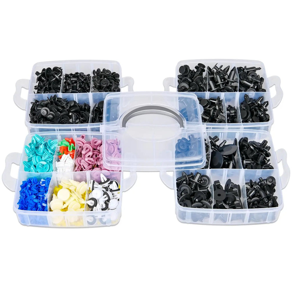 925Pcs -100Pcs Car Clips Kit Bumper Rivets Fasteners Auto Push Type Pin Retainer Trim Kit Bumper Door Trim Panel Clips Repair - DriveNova