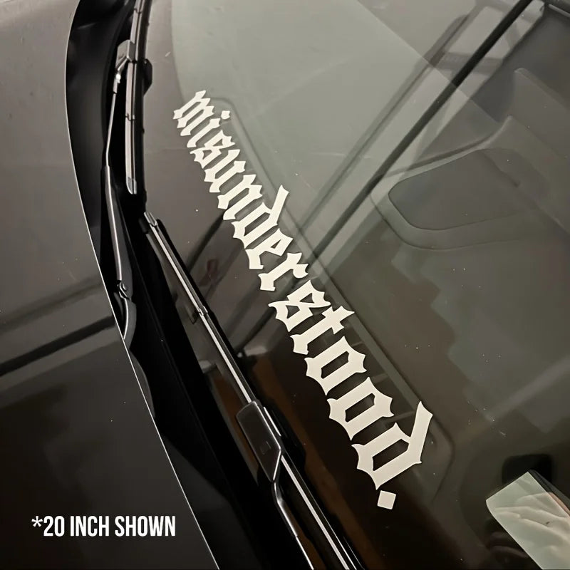1Pc 20/30/36In Misunderstood Decals Car Front Windshield Stickers Windscreen Banner Vinyl Car Window Decoration - DriveNova