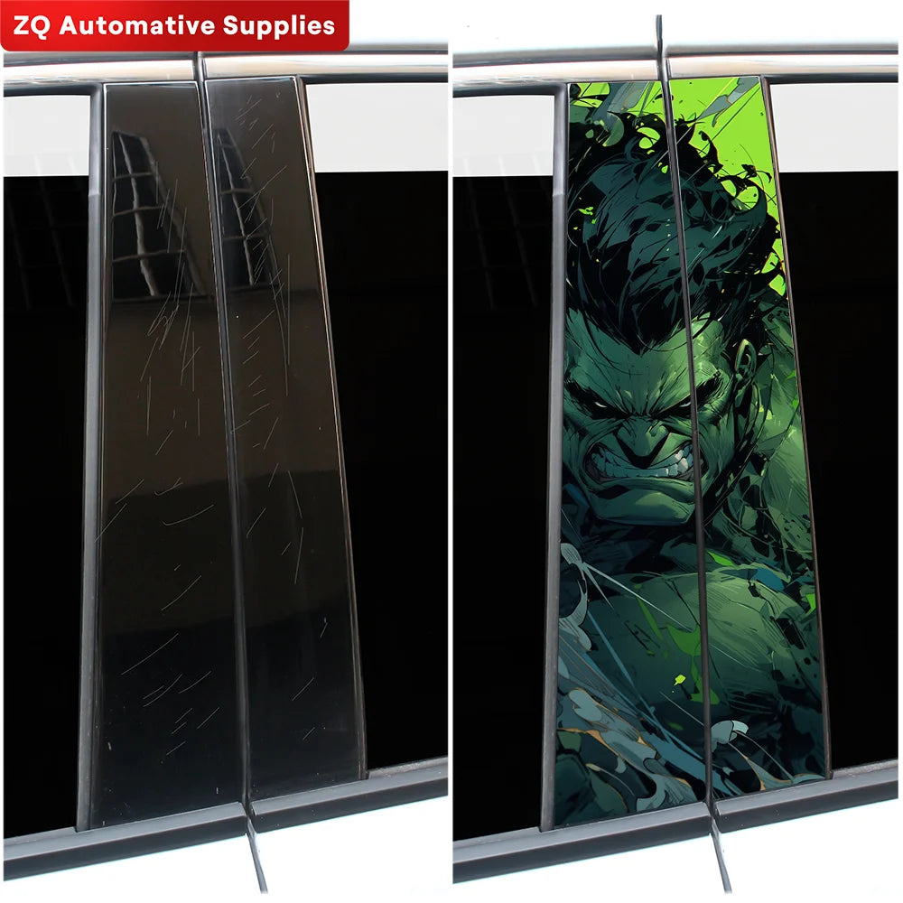 Hulk Anime Car Stickers Auto B-Pillar Car Center Column Decoration Cover Scratches Waterproof Vinyl Decals Cars Accessories - DriveNova