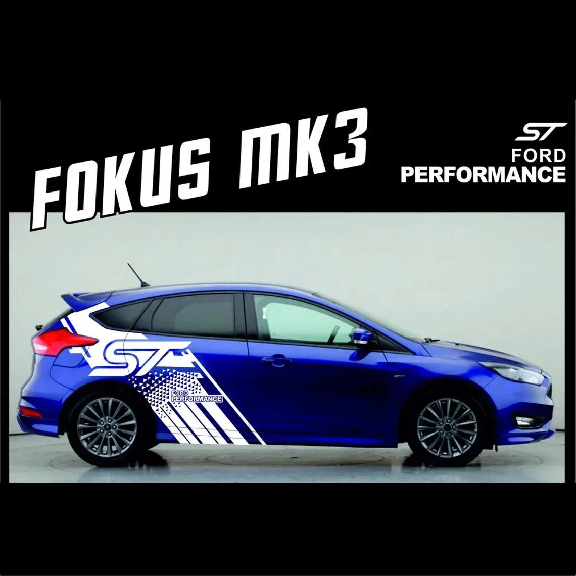 Car Stickers Car Wrap Ford Fiesta ST Ford Performance Pro Racing Decals Custom Whole Body Styling Quality Wrapping Vinyl Gunmeta - DriveNova