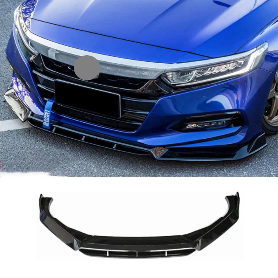 Car Front Bumper Lip Diffuser Spoiler for Honda Accord 10Th GEN 2018 2019 2020 2021 Gloss Black Body Kits Tuning - DriveNova
