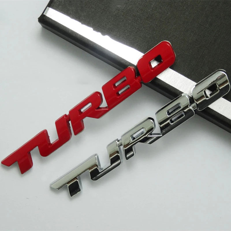 Turbocharged Metal Alloy 3D Car Badge - Decorative Side Sticker for Vehicle Modification