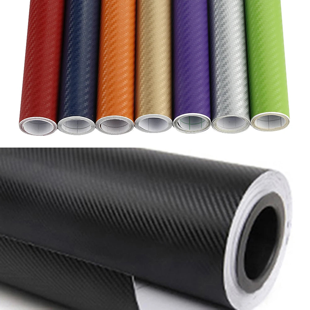 50Cm Wide 3D Carbon Fiber Vinyl Film 3M Car Stickers Waterproof DIY Auto Vehicle Motorcycle Car Styling Wrap Roll Accessories - DriveNova