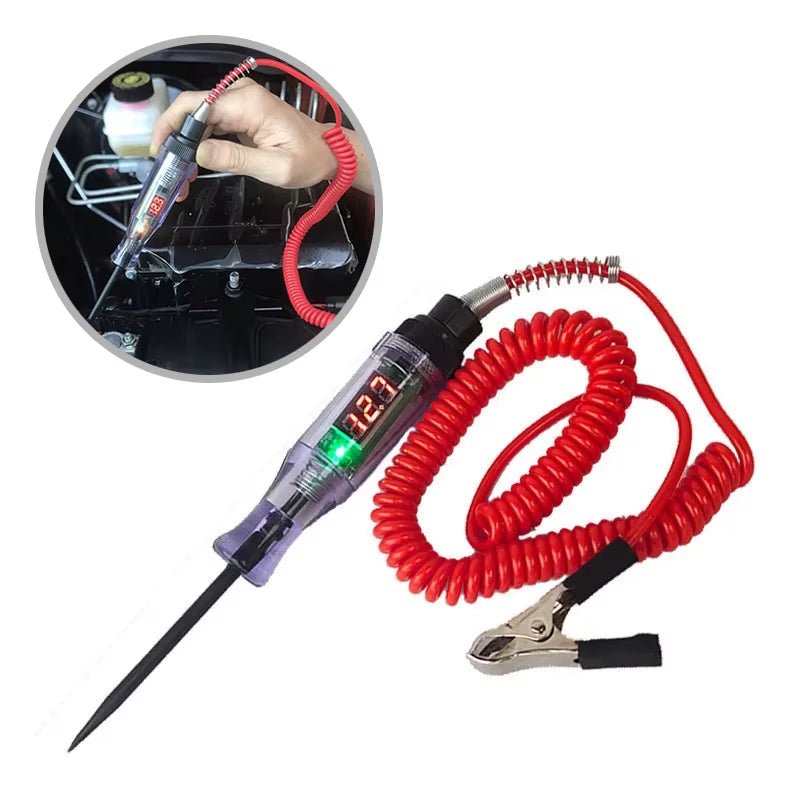 Automotive Voltage Circuit Tester for 6V, 12V, and 24V Systems - Diagnostic Probe and Measuring Tool for Car and Truck Repairs - DriveNova
