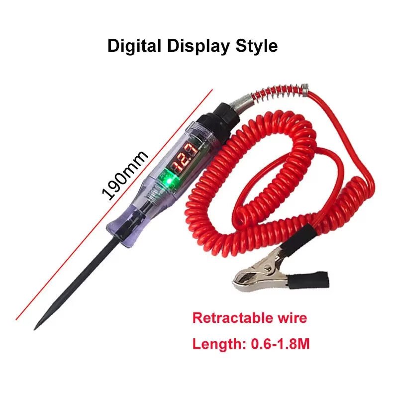 Automotive Voltage Circuit Tester for 6V, 12V, and 24V Systems - Diagnostic Probe and Measuring Tool for Car and Truck Repairs - DriveNova