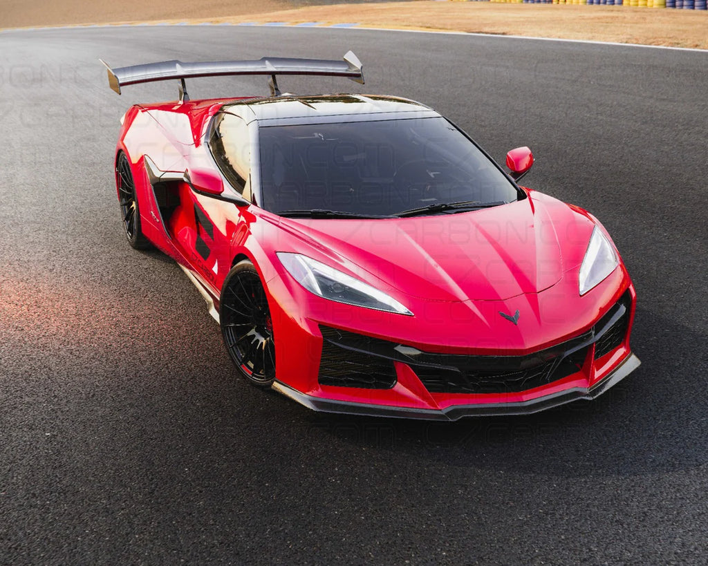 Rear Spoiler | Corvette C8 Z06/E-Ray/Zr1 (2023-2025) | ZR1 Style Chassis-Mount Carbon Fiber - DriveNova