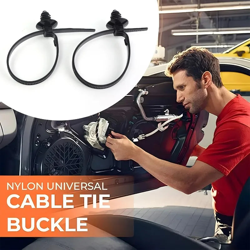 100/1X Car Nylon Tie Wrap Cable Fixed Fastener Clips Strap Self-Locking Nylon Cable Ties Car Hose Fastening Zip Repairs Wiring - DriveNova