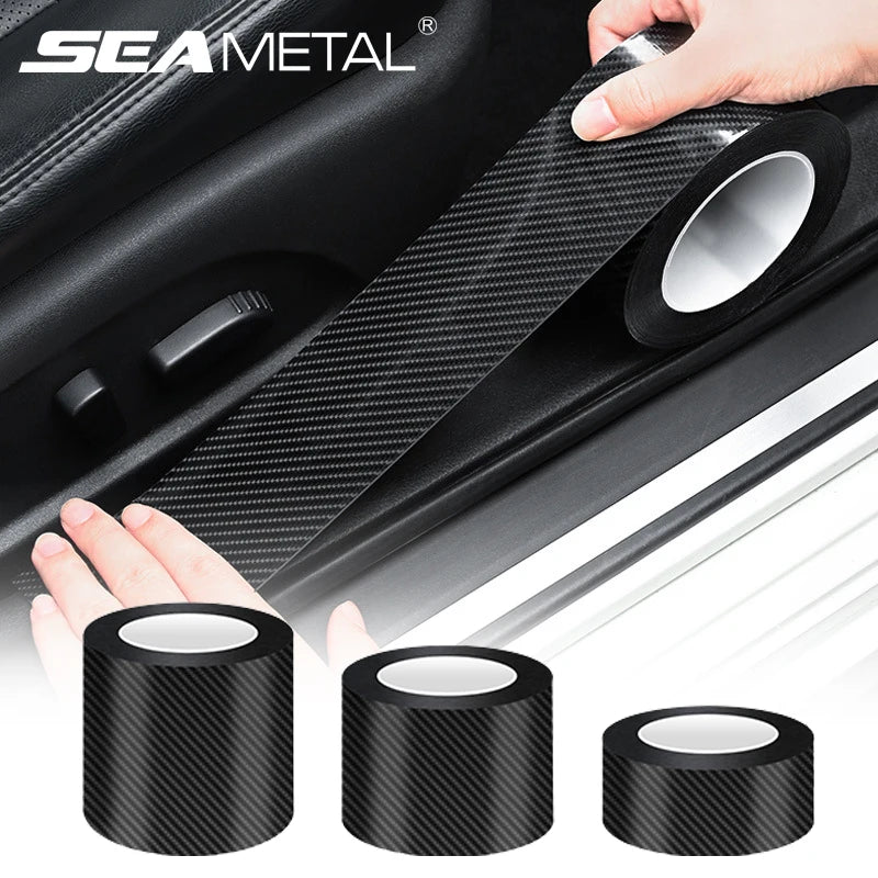 SEAMETAL Car 5D Carbon Fiber Vinyl Wrap Film Black Self Adhesive Car Wrap Foil anti Scratch Sticker Waterproof Car Accessories - DriveNova