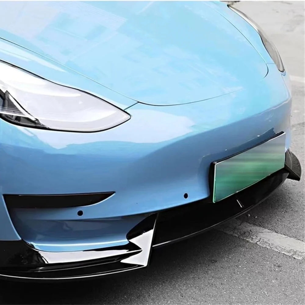 Front Bumper Front Lip Front Shovel Kit Compatible for Tesla Model 3 2017-2023 & Model Y 2017-2024,Body Spoiler Splitter Kit - DriveNova